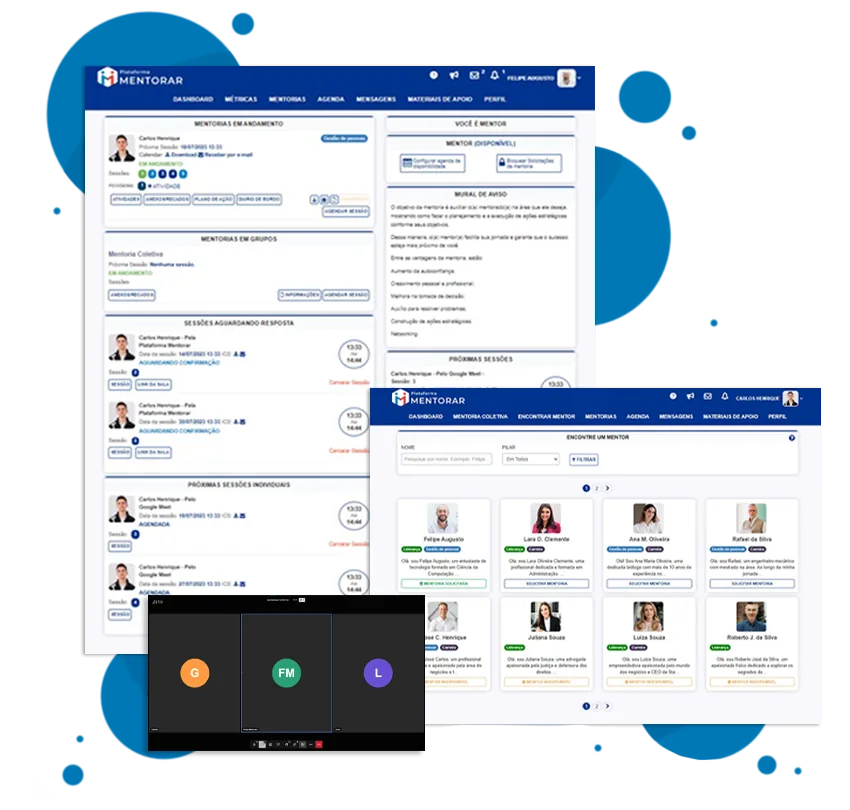 Painel do mentorado na Plataforma Mentorar